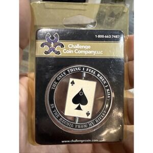 Sniper one shot one kill spinning skull ace of spades challenge coin